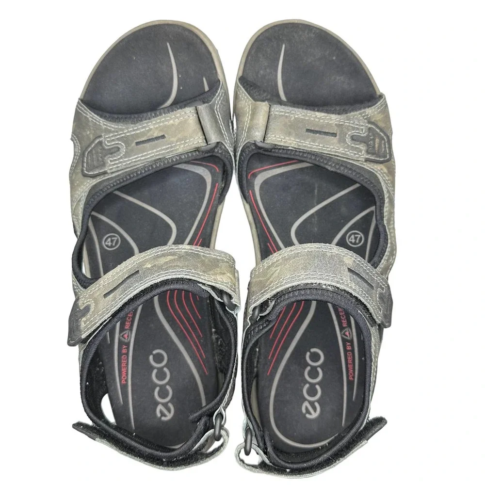 Ecco | Men | Yucatán Receptor Gray Camo Outdoor Sport Sandals | 47 EU 13-13.5 US